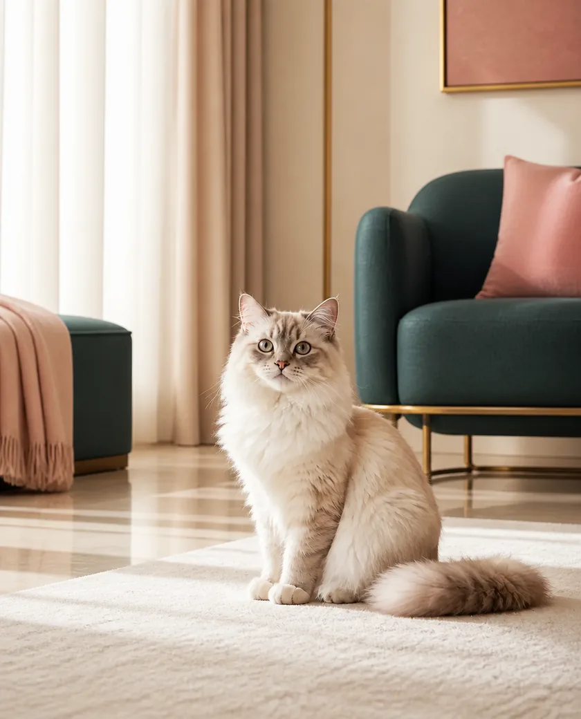 Cat in a bright premium home setting for Hurayra membership.